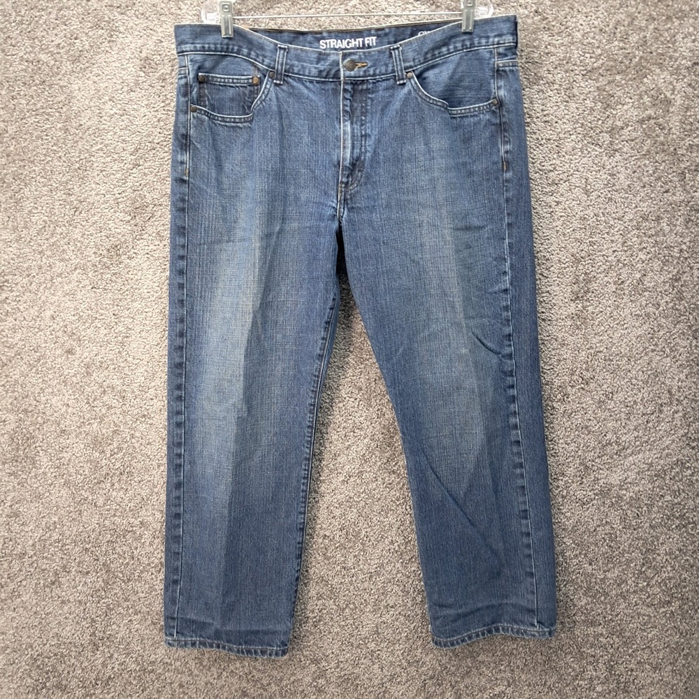 Chaps Denim Mens Straight Fit Jeans Medium Wash Blue 100% Cotton 40x30 7759
